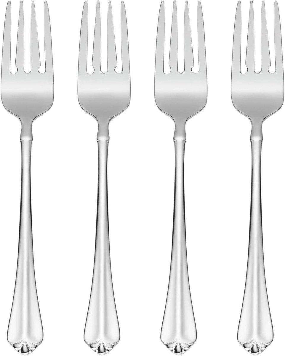Saladevorken - Bestek Set - Tafel Dekken - Klassiek Ontwerp - Set van 4 - Zilver