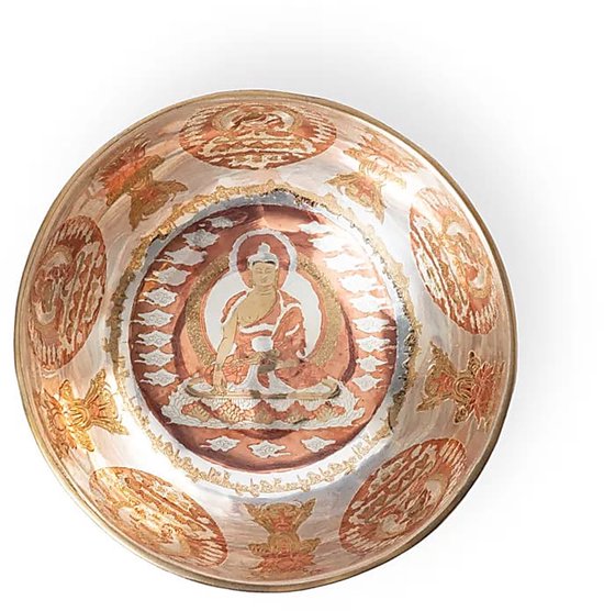 Verzilverde Klankschaal Boeddha Shakyamuni - ±20cm; ±1100-1200g - ±20cm; ±1100-1200g — afbeelding 2
