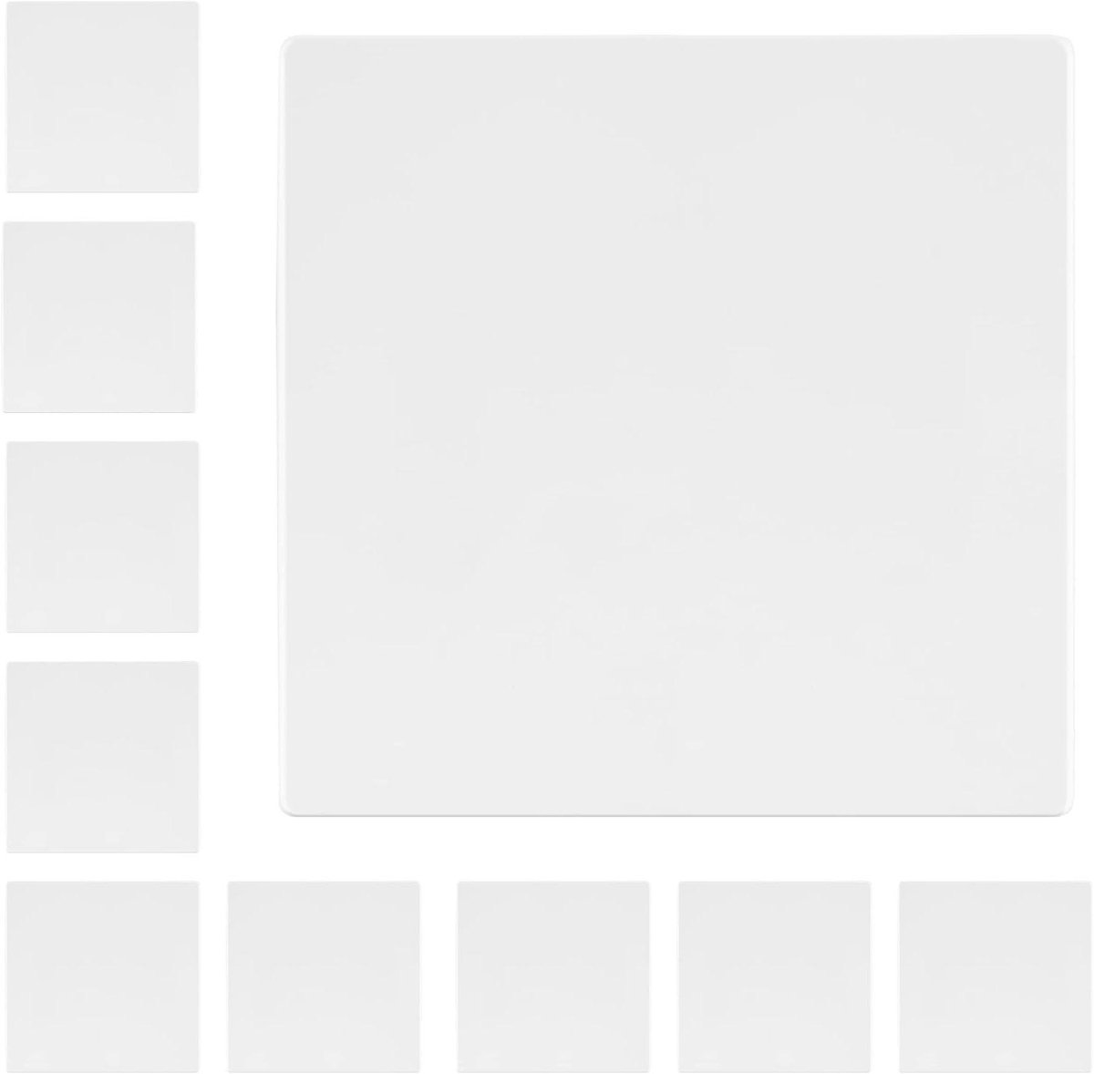 Wandplaat Dubbel Blank - Afdekplaat Stopcontact - Muur Afwerken - Schroefloos Ontwerp - 124 x 125 cm - Wit