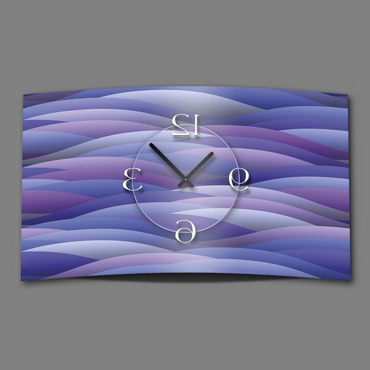 Wandklok Abstract Lila - Design Klok Stil - Woonkamer Decoratie - Geruisloos Uurwerk - 20 x 34 cm - Lila