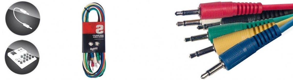 Patchkabel Set - Geluids kabel - Muziekapparatuur verbinden - RoHS conform - 60 cm - Zwart