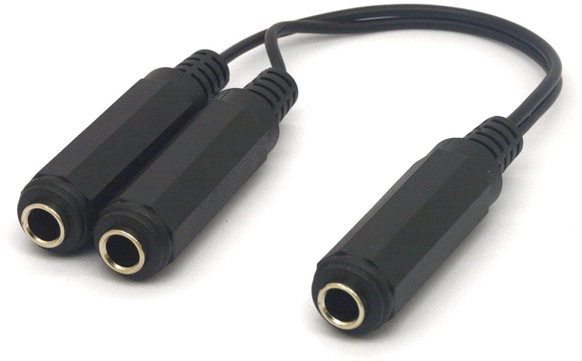 Gitaar Kabel Splitter - Y Adapter Cord - Audiosignaal Verdelen - OFC Koper - 20 cm - Zwart