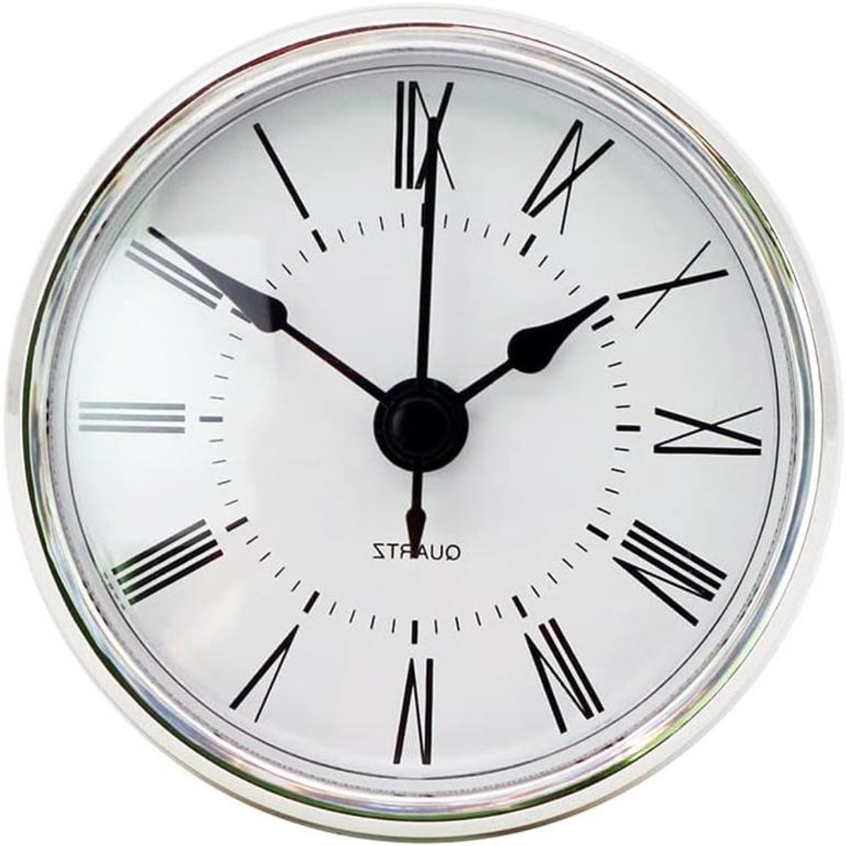 Kwartsuurwerk met Romeinse cijfers - Klok uurwerk - Klokken maken - Grote Romeinse cijfers - 70 mm - Zilver