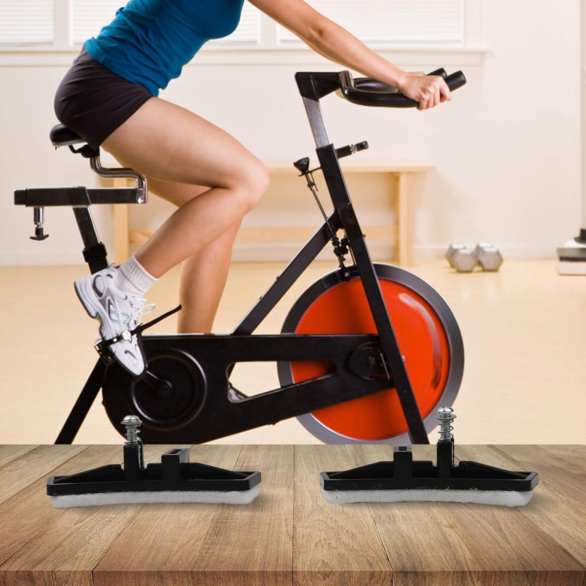 Oefenremblokken Hometrainer - Fietsremblokken Spin-ning - Gecontroleerd Remmen - Kunststof en Vilt - 100 x 28 mm - Zwart