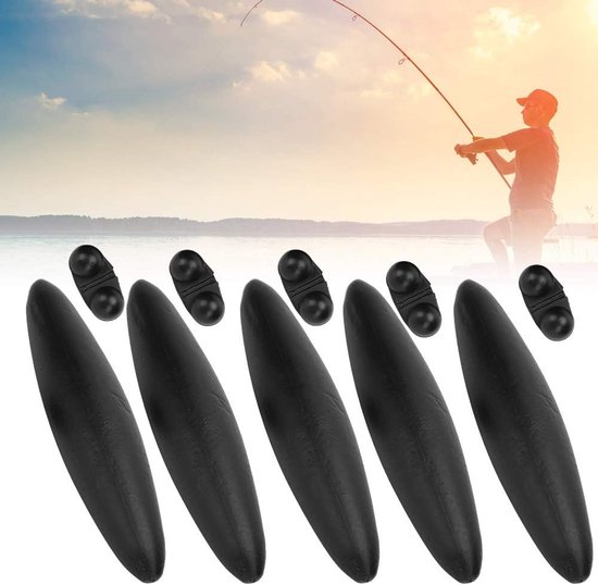 Visdobbers Set - Vlotters Vissen - Vissen Op Zee - Hoge Gevoeligheid - 5 stuks - Zwart van Merkloos — afbeelding 4