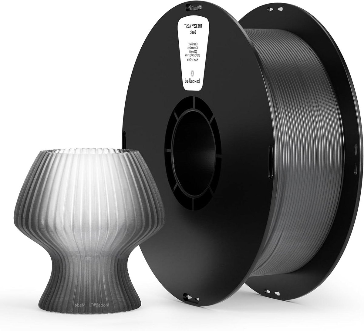 ABS Filament - 3D Printer Filament - 3D Printen - Hoge Hittebestendigheid - 1kg 1.75mm - Transparant Zwart
