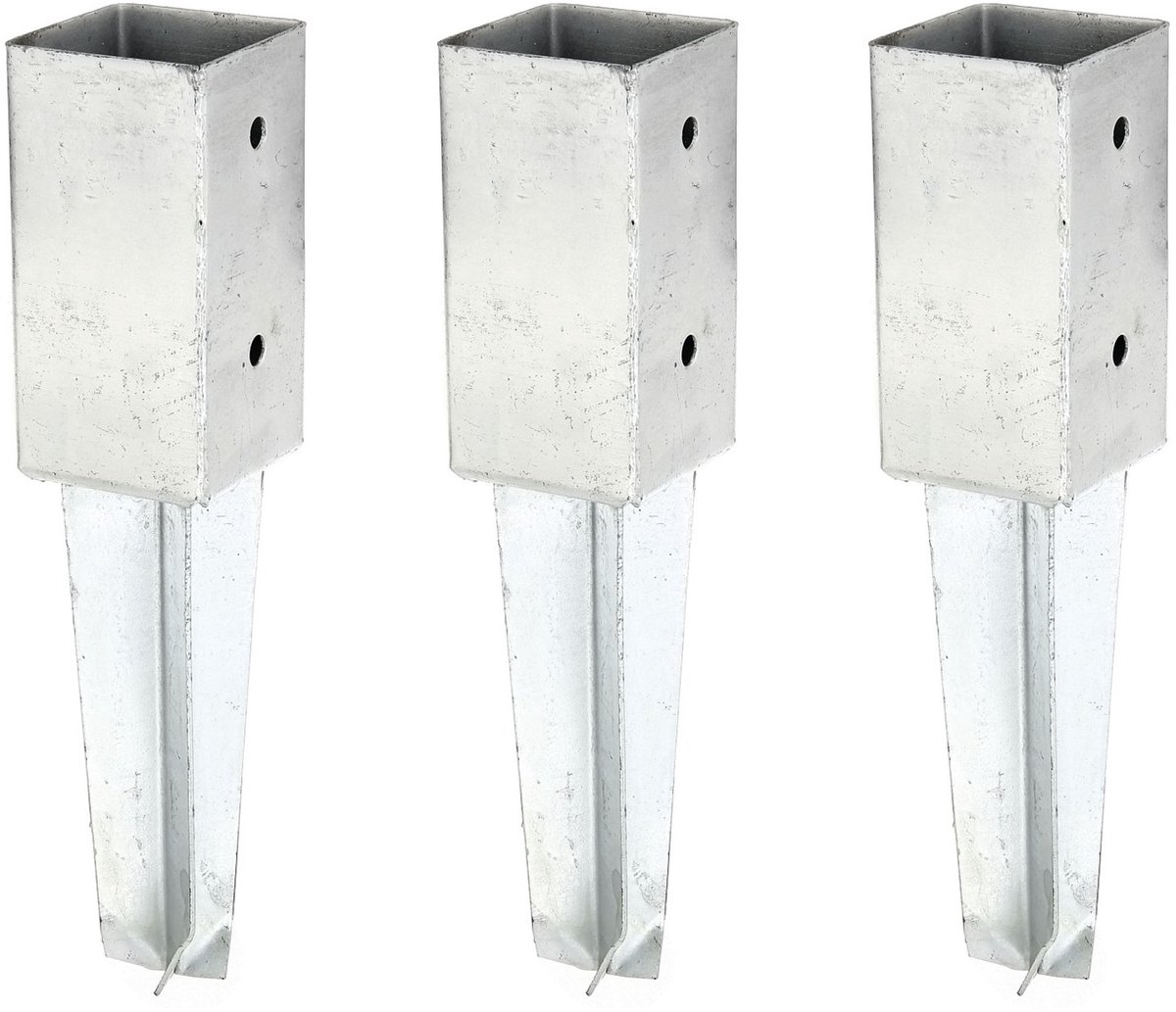 Alberts 212612 paalvoet | voor vierkante houten paal, om in te slaan | thermisch verzinkt | 71 x 71 mm | set van 3