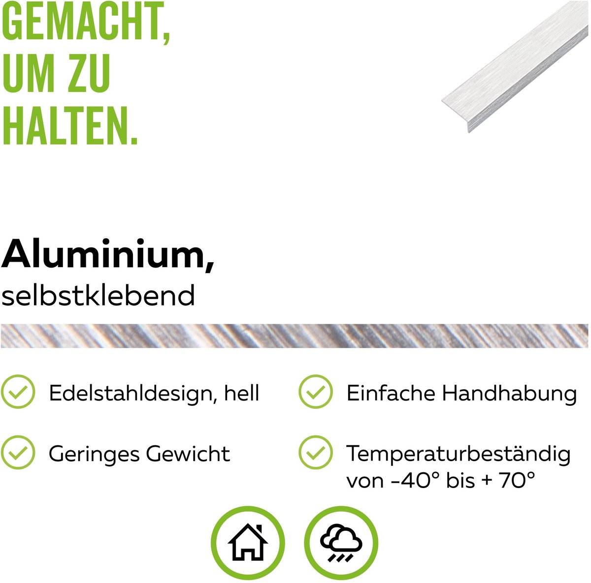 Alberts 499594 hoekprofiel | zelfklevend | aluminium, rvs-look, licht | 1000 x 25 x 15 mm | set van 2