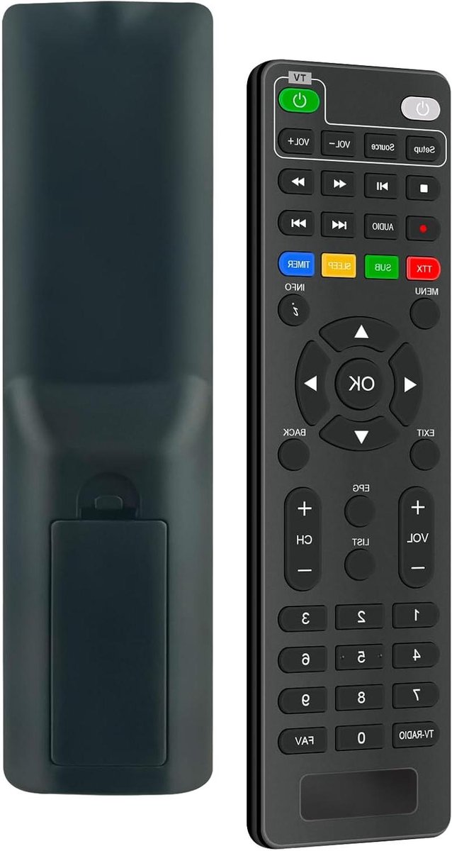 Vervangende Afstandsbediening - Universele Afstandsbediening - TV Bediening - Geen Installatie Vereist - 10 Meter Bereik - Zwart