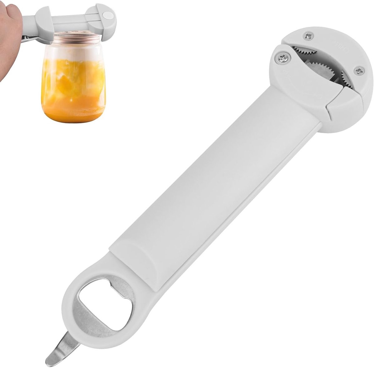 Ergonomische Magnetische Blikopener voor Zwakke Handen, RVS Flessenopener en Dekselgrijper voor Senioren met Artritis, Keukenaccessoires voor Gemakkelijk Gebruik