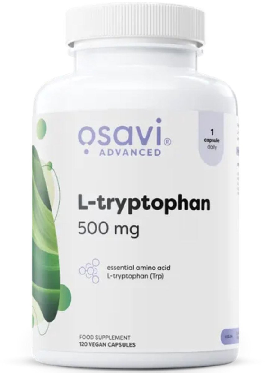 Osavi L-Tryptofaan 500mg 120 Capsules - Puur Aminozuur Supplement zonder Toevoegingen - Veganistisch en Glutenvrij