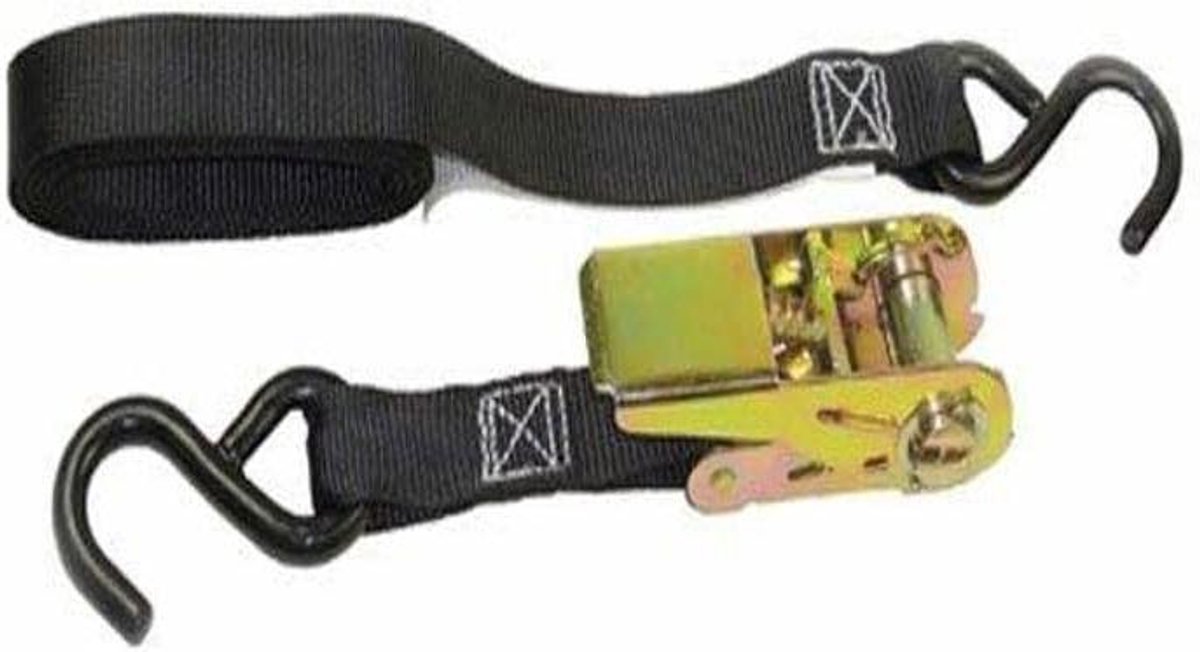 Ratel Spanbanden - Spanbanden Ratel - Vastzetten van lading - Eenvoudig te gebruiken - 3 meter x 2.5 cm - Zwart