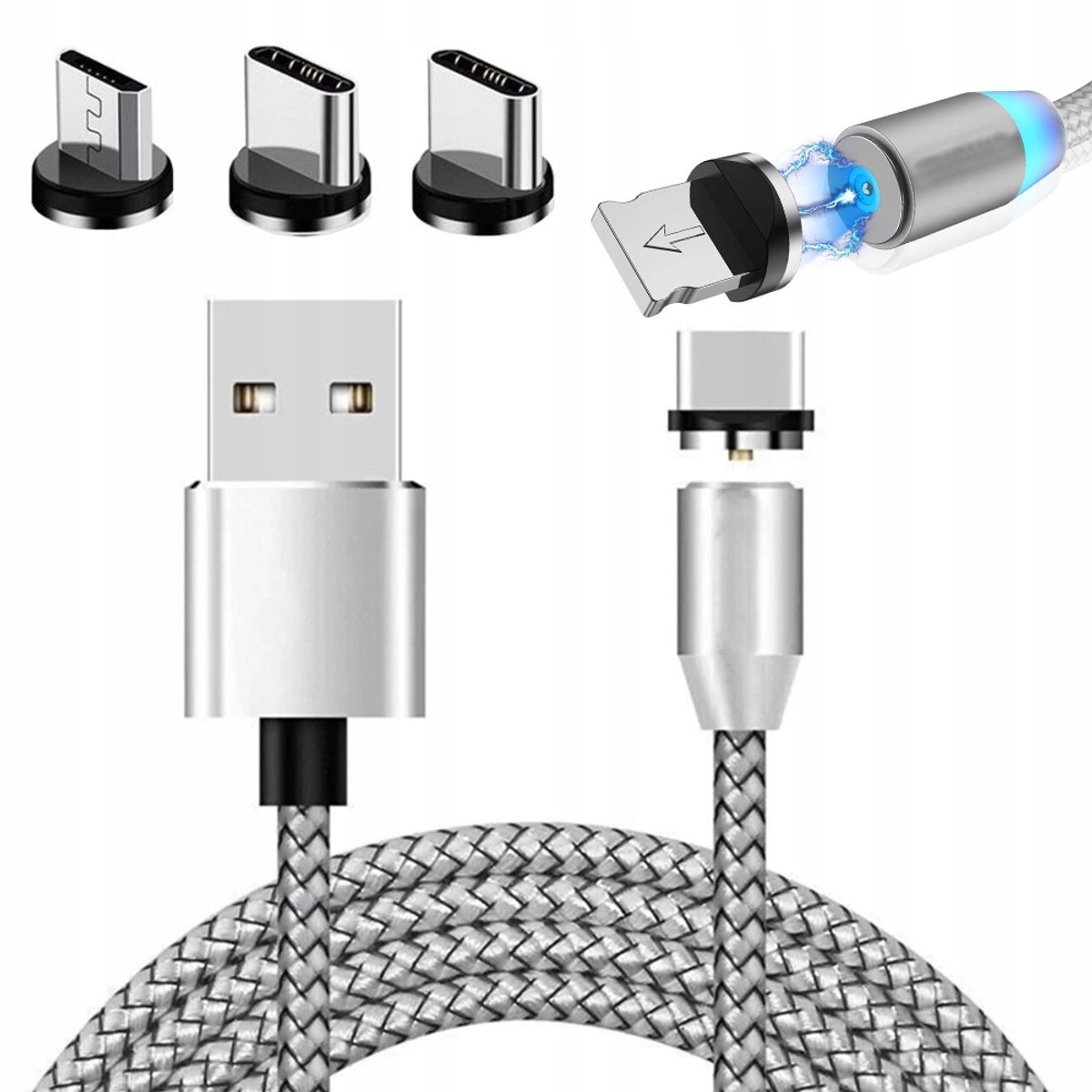 HANGZHOU A LINK STAR TECHNOLOGY - Magnetische USB-Kabel - 3-in-1 - 1m - Snel opladen