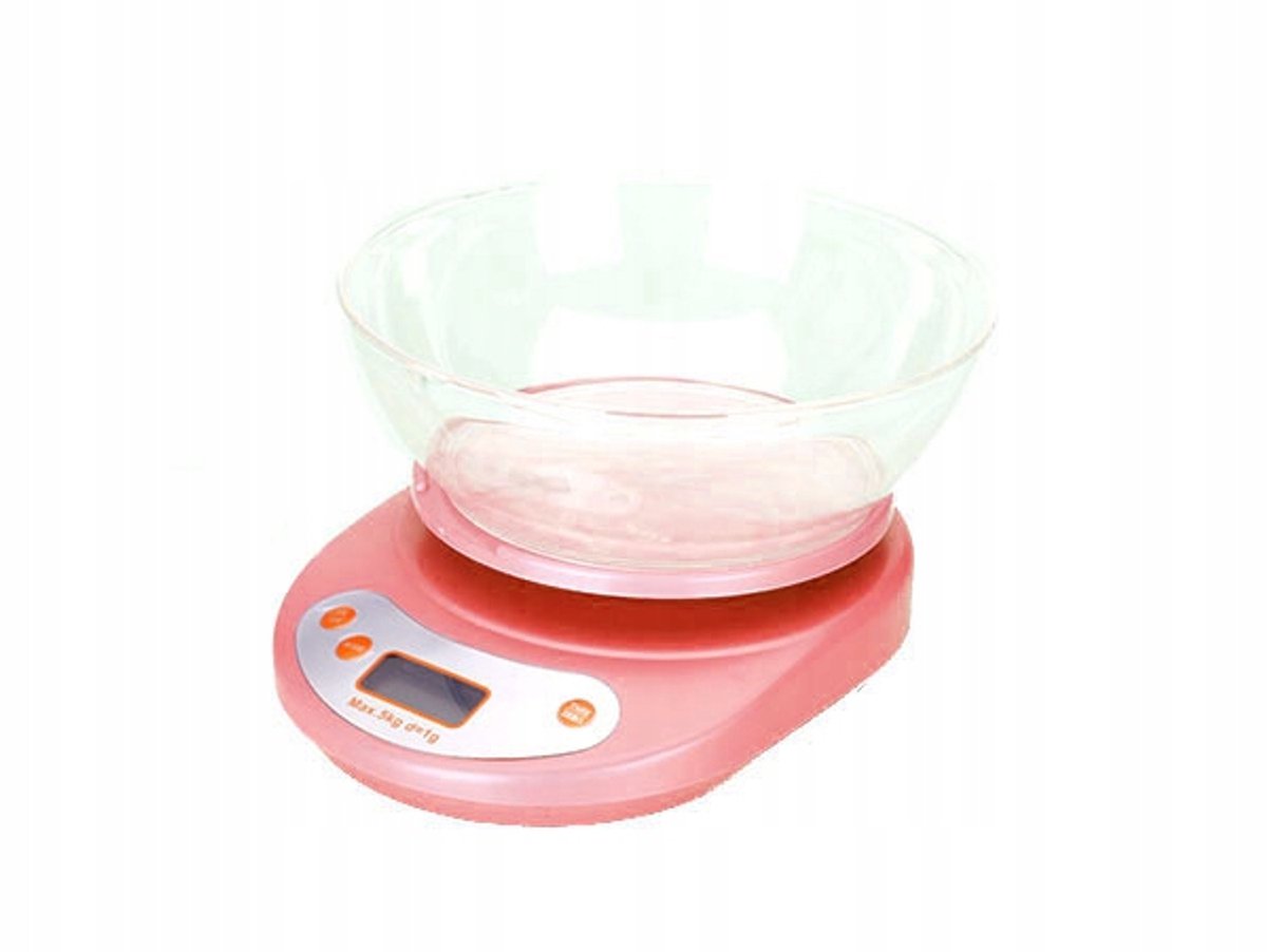 Verk Group KE-1 - Digitale Keukenweegschaal - Rode Kom - LCD Scherm - 5kg/1g