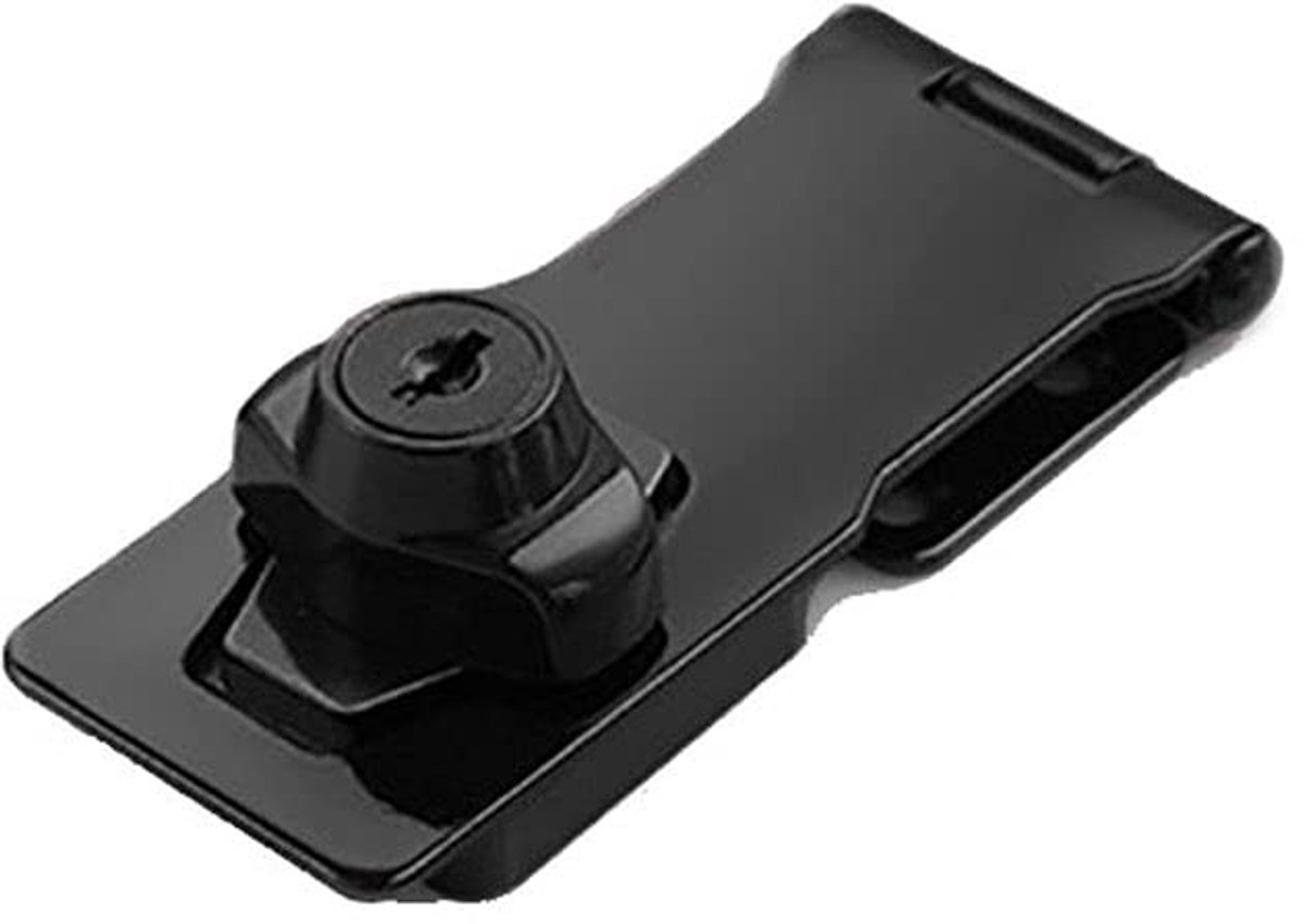 VT Goods - Zinklegering Deurslot - Veiligheid Meubelslot - Zwart Heavy Duty - Hasp Slot - Duurzaam en Slagvast - Geschikt voor Kasten en Poorten