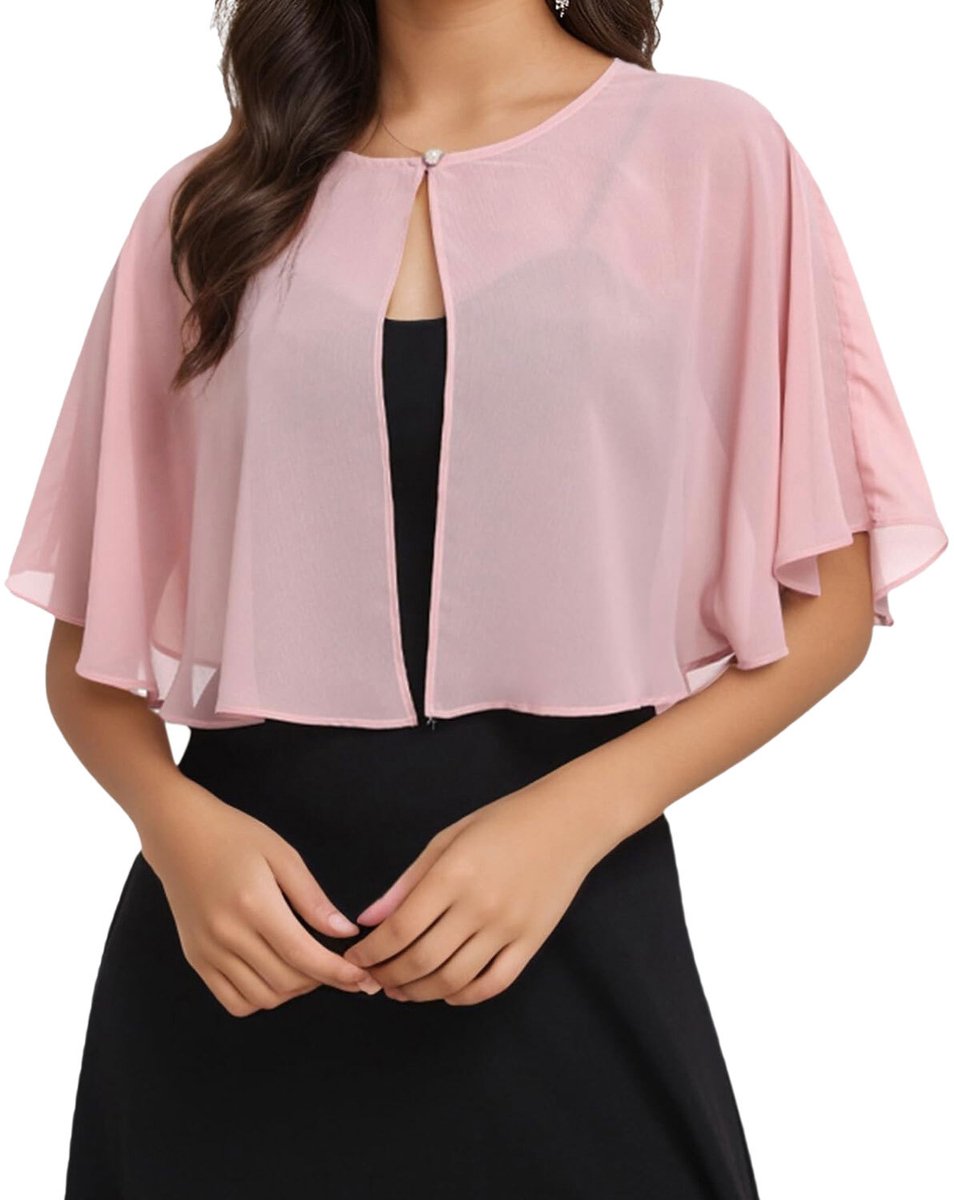 Sjaal - Omslagdoek - Dames Sjaal - Dunne omslagsjaal - Ademend - Chiffon sjaals en omslagdoeken voor avondjurken roze