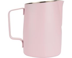 Melkopschuimkan met Handvat - Stoomkannetje RVS - Latte Art Maken - Puntmond Ontwerp - 600ml - Roze