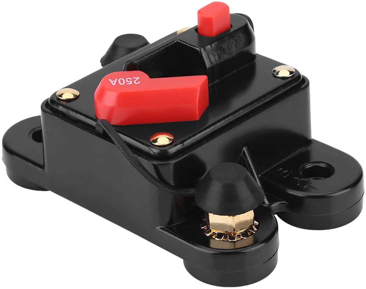 Vt products - DC 12V Circuit Breaker - 250A - Handige resetfunctie - 52x80mm - Voor auto en boot - Voor audio-installaties - Betrouwbaar en veilig