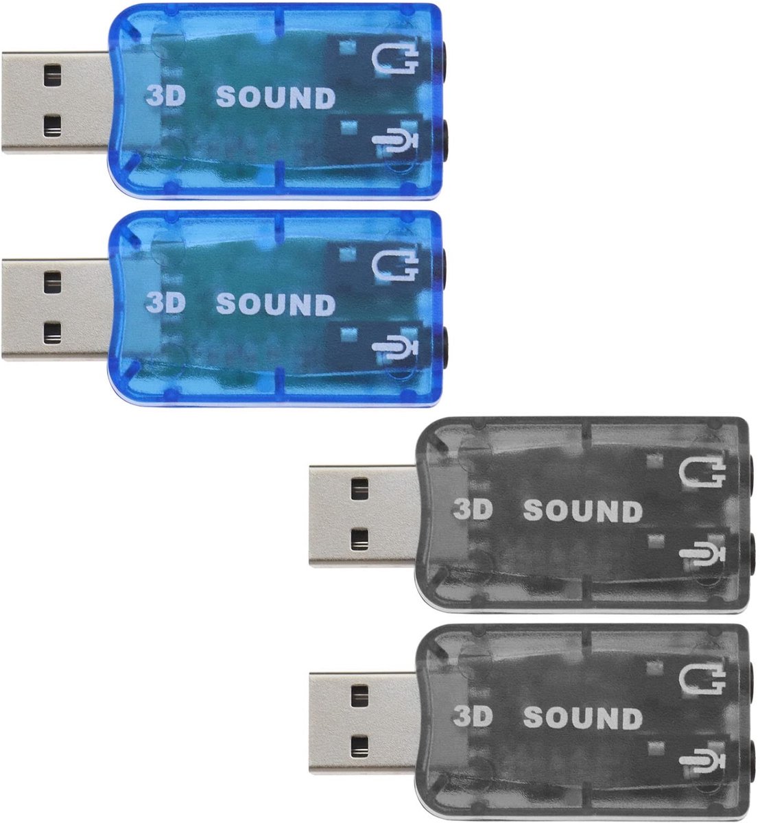 Store_7 - Externe Geluidskaart - USB Stereo Adapter - 5.1 Virtueel Geluid - Zwart en Blauw - Hoofdtelefoon en Microfoon Poorten - Geschikt voor Win...