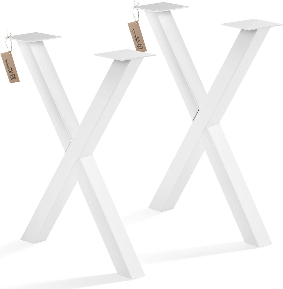 Tafelpoten Set - Bureauonderstel X-vorm - Tafel Maken - Industriële X-vorm - 60x72 cm - Wit