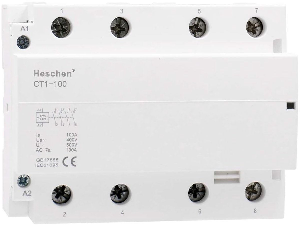 ONF3 - Huishoudelijke AC Schakelaar - 4 Pool Normaal Open - 220V/240V Rolspanning - Grijs - Betrouwbaar en krachtig - Geschikt voor diverse toep...