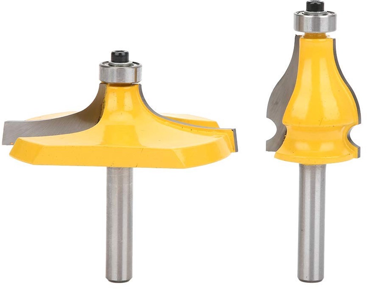 ONF3 - 2-delige freesbit - Houtbewerkingsfrees - 8 mm schachtleuning - Tafelrandfreesbitset - Precisie en kwaliteit - Geschikt voor houtbewerking