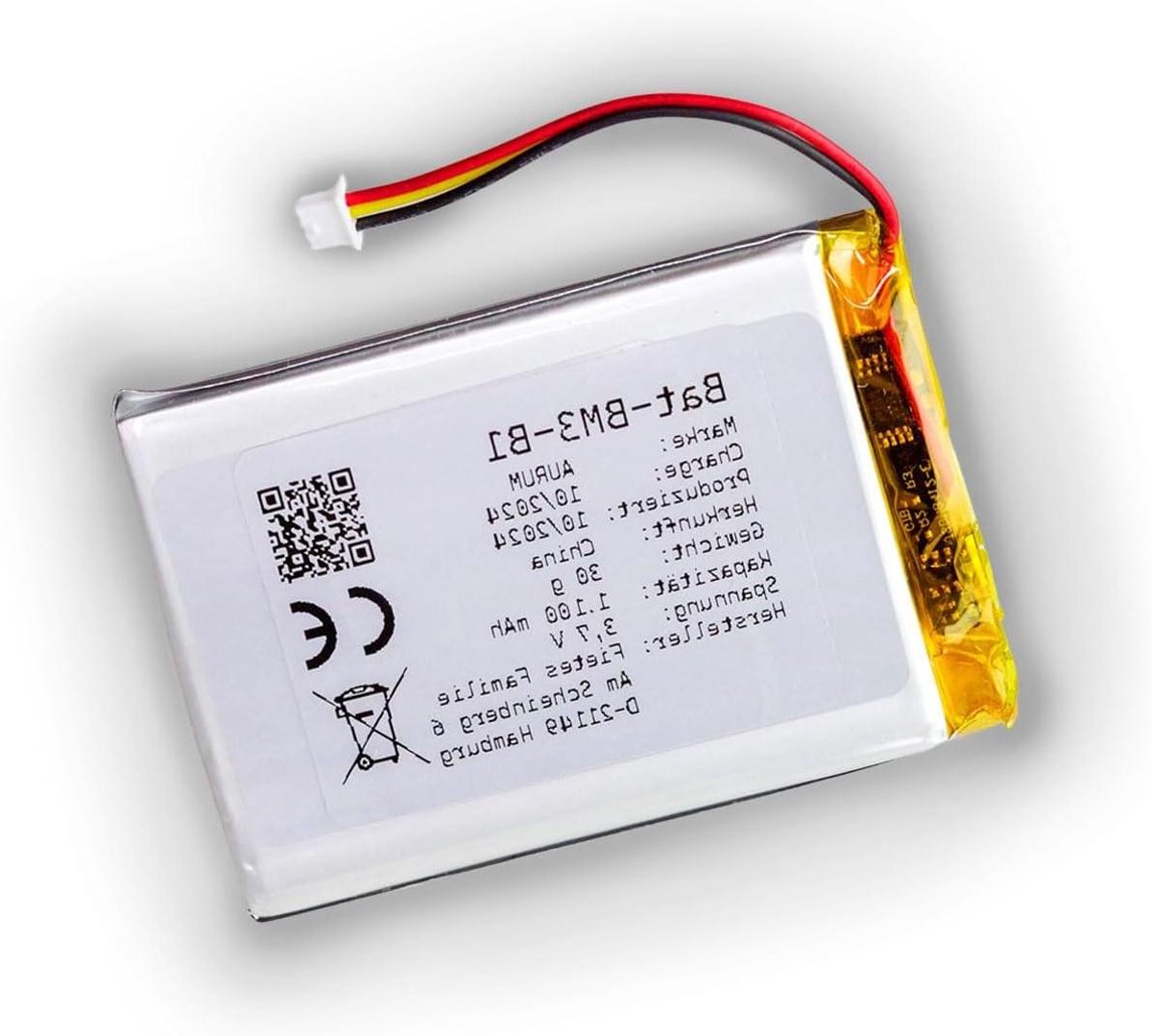 Vervangende Babyfoon Batterij - Oplaadbare Batterij Monitor - Babykamer Bewaken - Specifiek Ontworpen - 1100 mAh - Zwart