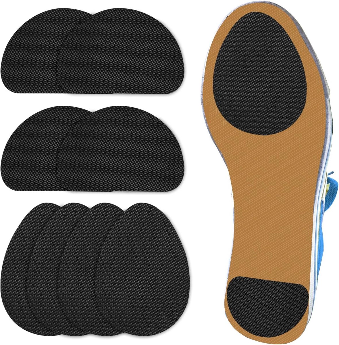 Non-slip rubberen schoen grips voor mannen en vrouwen, beschermende pads, geluidsdempende zool, plakkerige stickers voor extra grip en comfort
