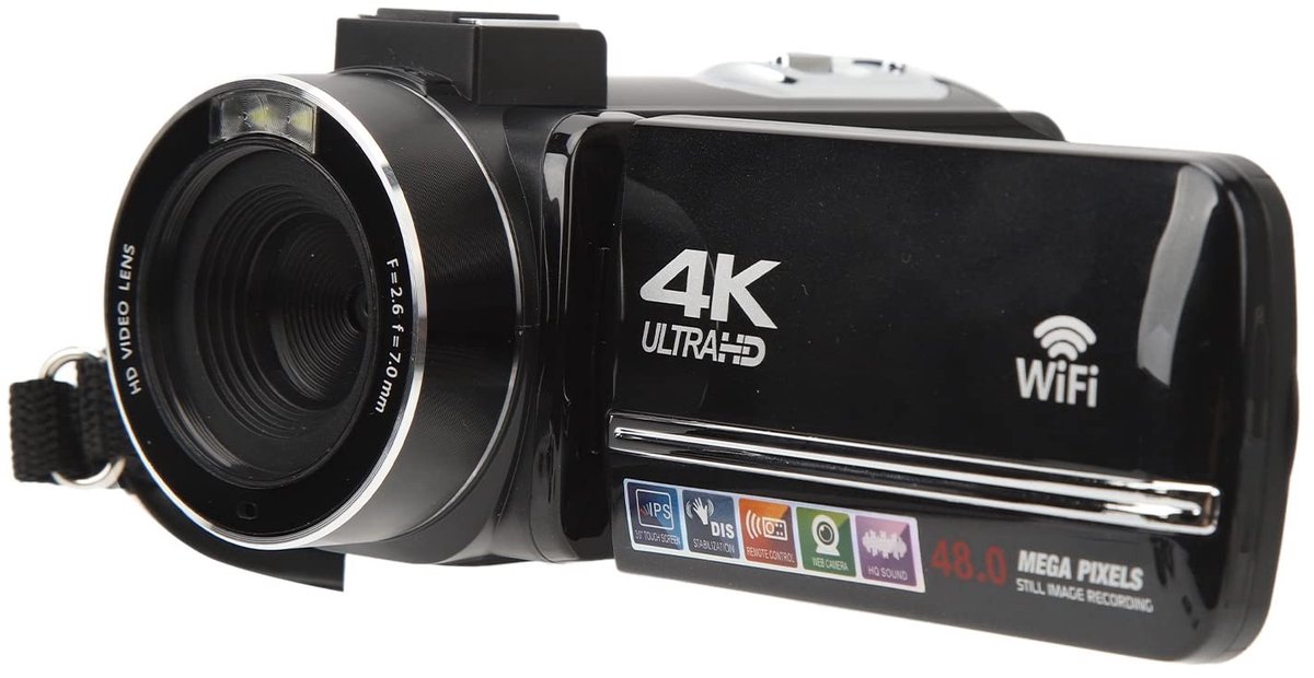 Store_7 - 4K-videocamera - Digitale Zoom - Ideaal voor vloggers - 3,0-inch Touchscreen - WiFi-camcorder - 18x Zoom - Geschikt voor thuisgebruik - M...
