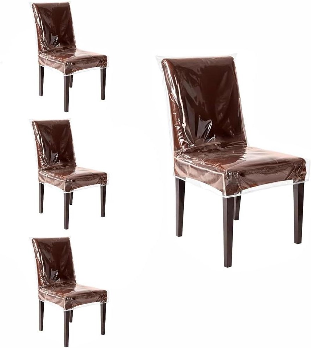 Stoelhoezen Eettafel - Transparante Beschermers - Stoelen Beschermen - Waterdicht Krasbestendig - 4 stuks - Transparant