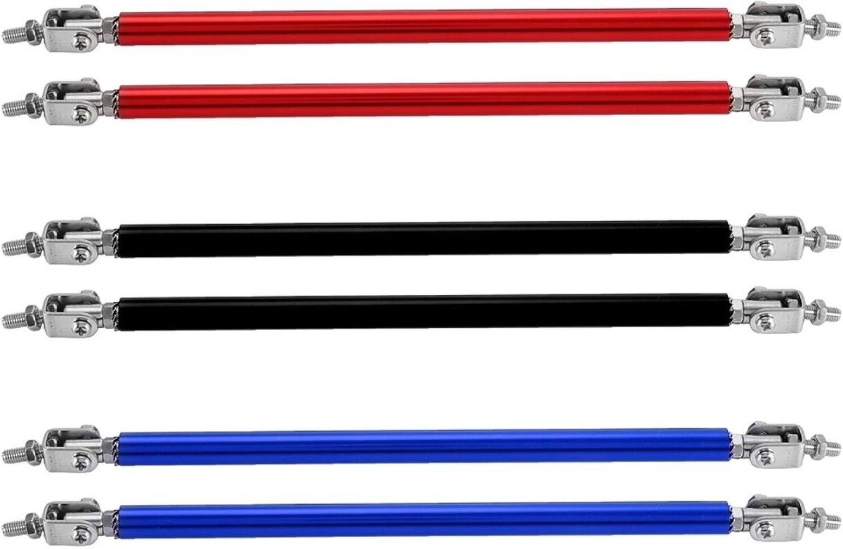 Front Bumper Support Bar Strut - Verstelbare Bumper Lip Splitter - 1 Paar - 20cm - Auto Modificatie - Ondersteuningsstang (Zwart) - Vervangingsaccessoire