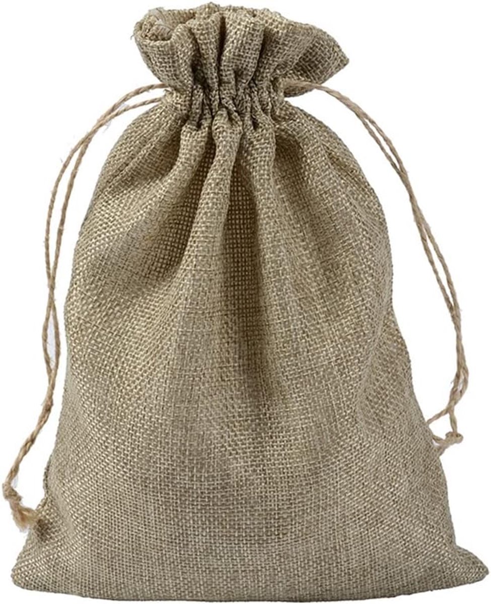 Pack of 10 Jute Bags - Vulling - Cadeauzakken - Linnen Tassen - Stoffen Tassen met Trekkoord - Voor Adventskalender - Bruiloft - Verjaardag - Feest - 30 x 40 cm