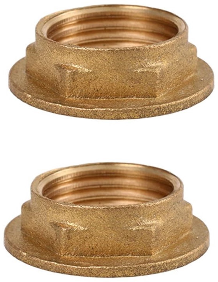 Hexagon Fuse Nuts van Messing met G1/2 Vrouwelijke Draad - Sanitaire Accessoires voor Verbindingen en Installaties (2 Stuks)