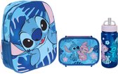 Lilo & Stitch Schoolset - Rugzak en lunchset - Stitch en Angel - Bloemen