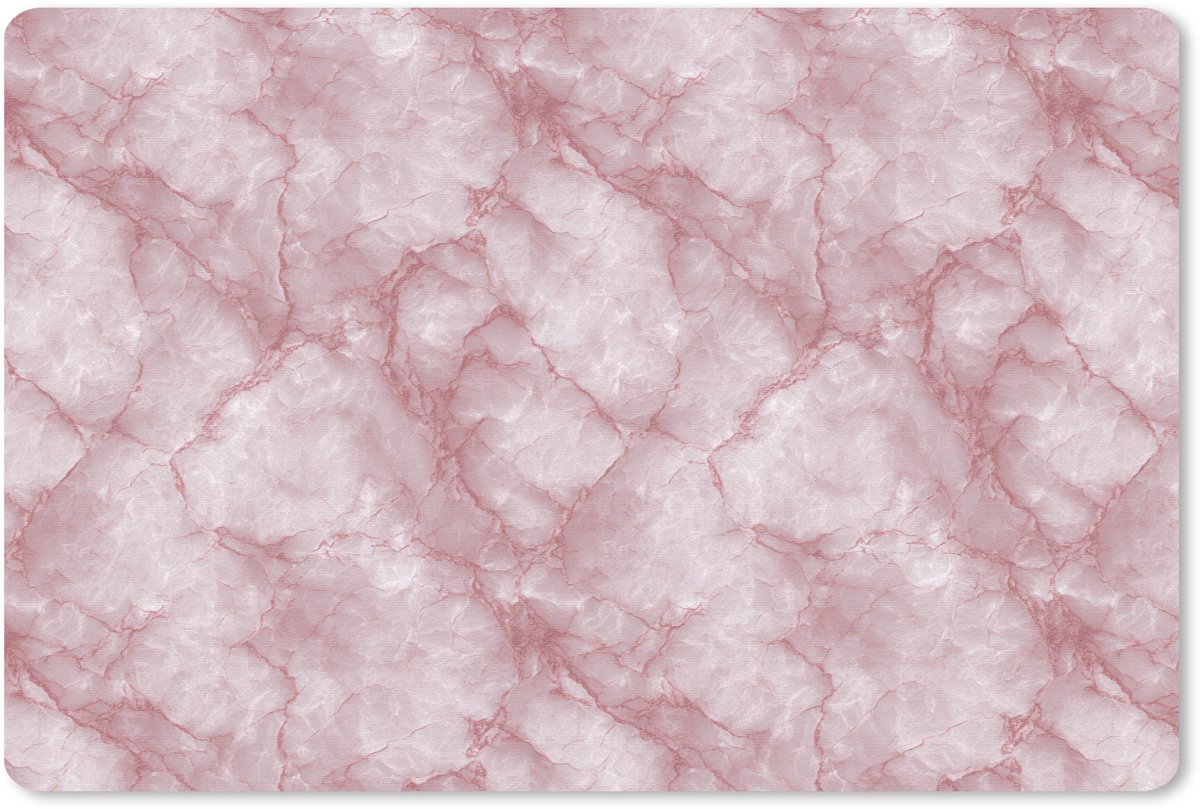 Muismat 13x8 cm - Mousepad Roze - Kwartsmarmer - Aders - Muismatten