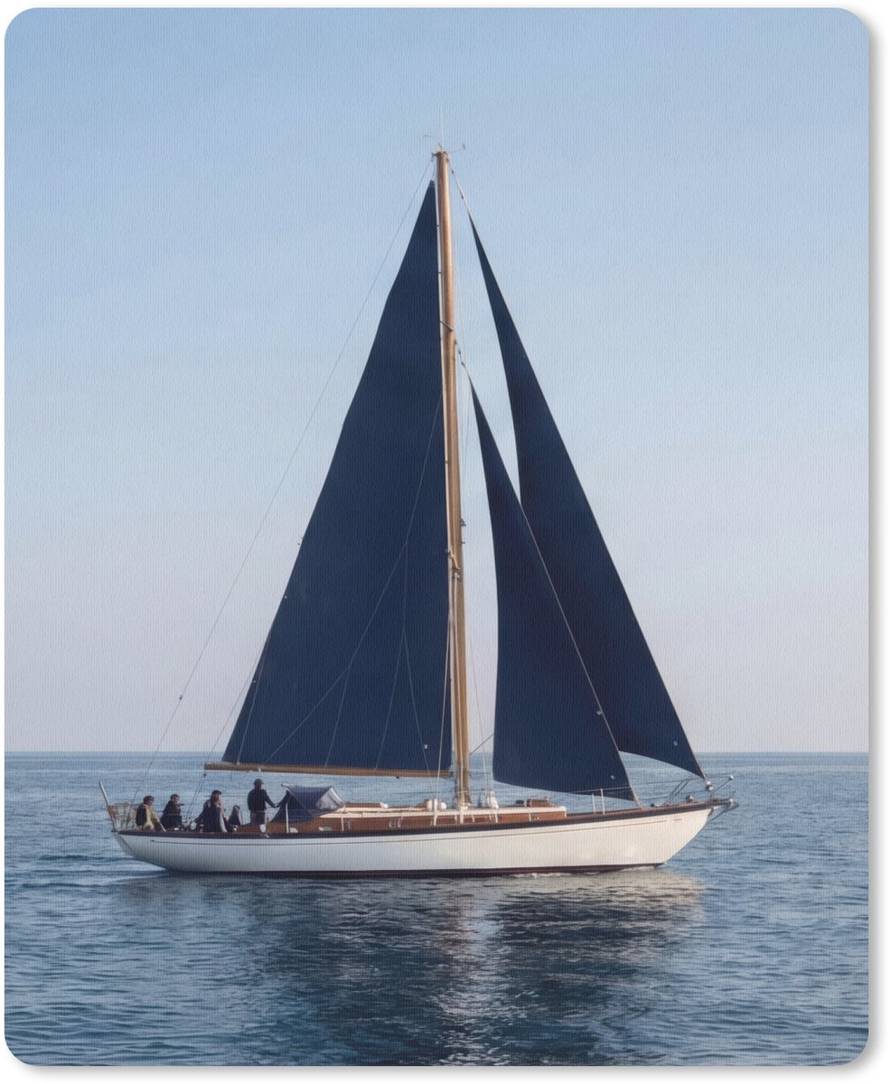 Muismat 12x16 cm - Mousepad Zeilboot - Zee - Blauw - Muismatten