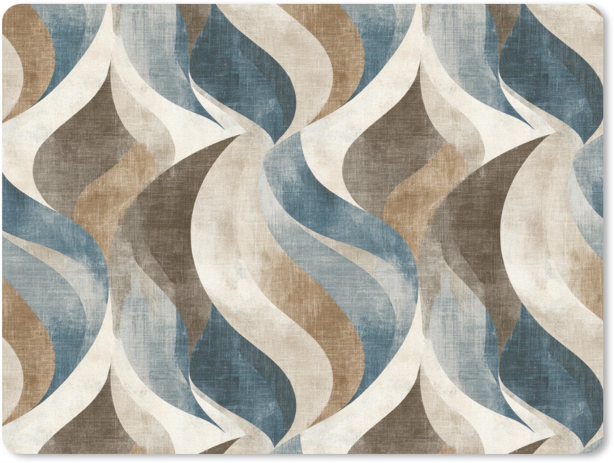 Muismat 12x10 cm - Mousepad Abstract - Golven - Kleurrijk - Muismatten