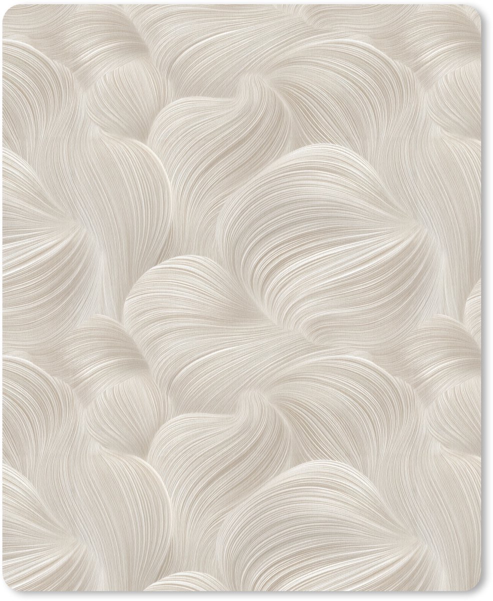 Muismat 12x16 cm - Mousepad Lijnen - Waaier - Beige - Muismatten