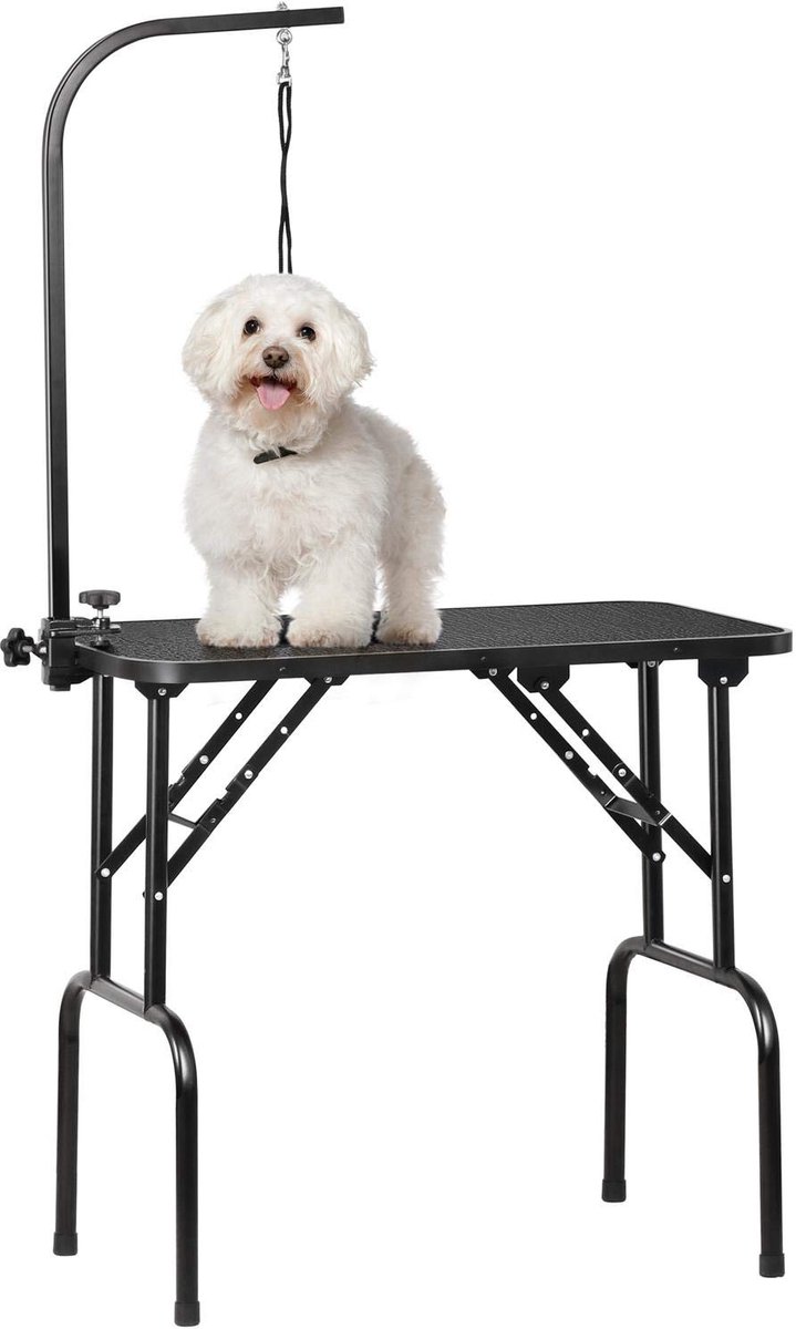 Yaheetech Hondenverzorgingstafel, trimtafel voor honden, hondenkapperstafel, hondenbadtafel, poedel vachtverzorging, hondentafel, in hoogte verstelbaar, antislip, tot 100 kg belastbaar