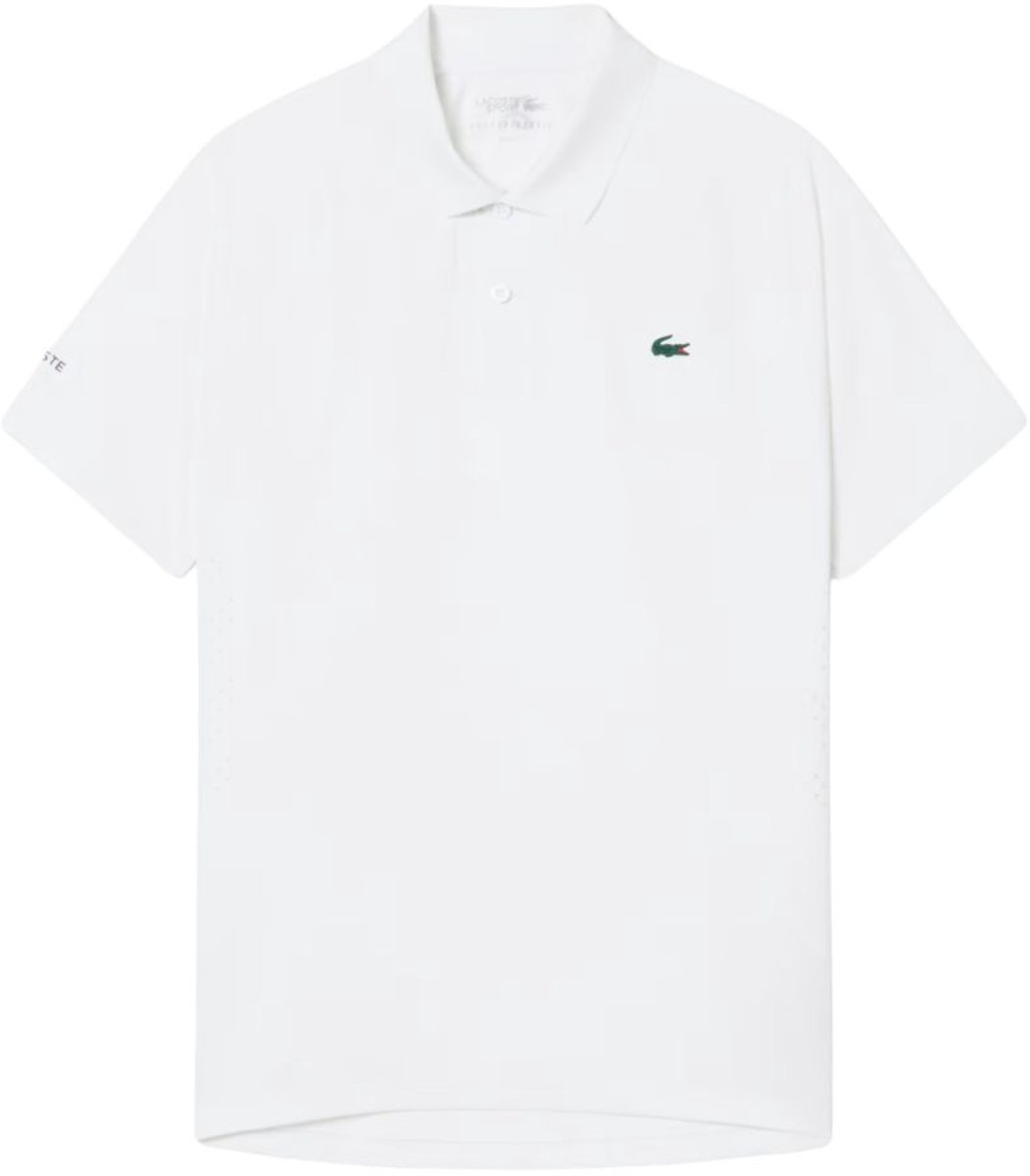 Lacoste Polo Tennis Novak Djokovic On Court Heren Wit
