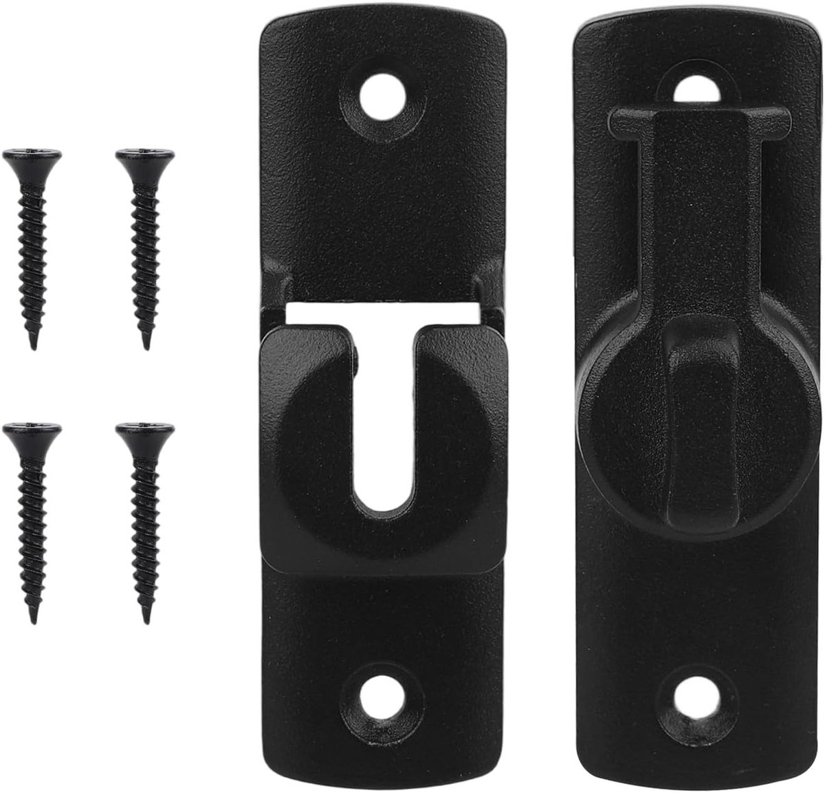 Veilige Zwart Barn Deurslot voor Vouwdeuren, 90/180 Graden Hardware voor Schuifdeuren, Ideaal voor Kasten en Badkamers