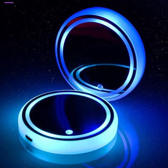 Universele Auto Bekerhouder met LED Verlichting - Kleurveranderende Coaster voor Sfeervolle Interieurverlichting en Drankjes