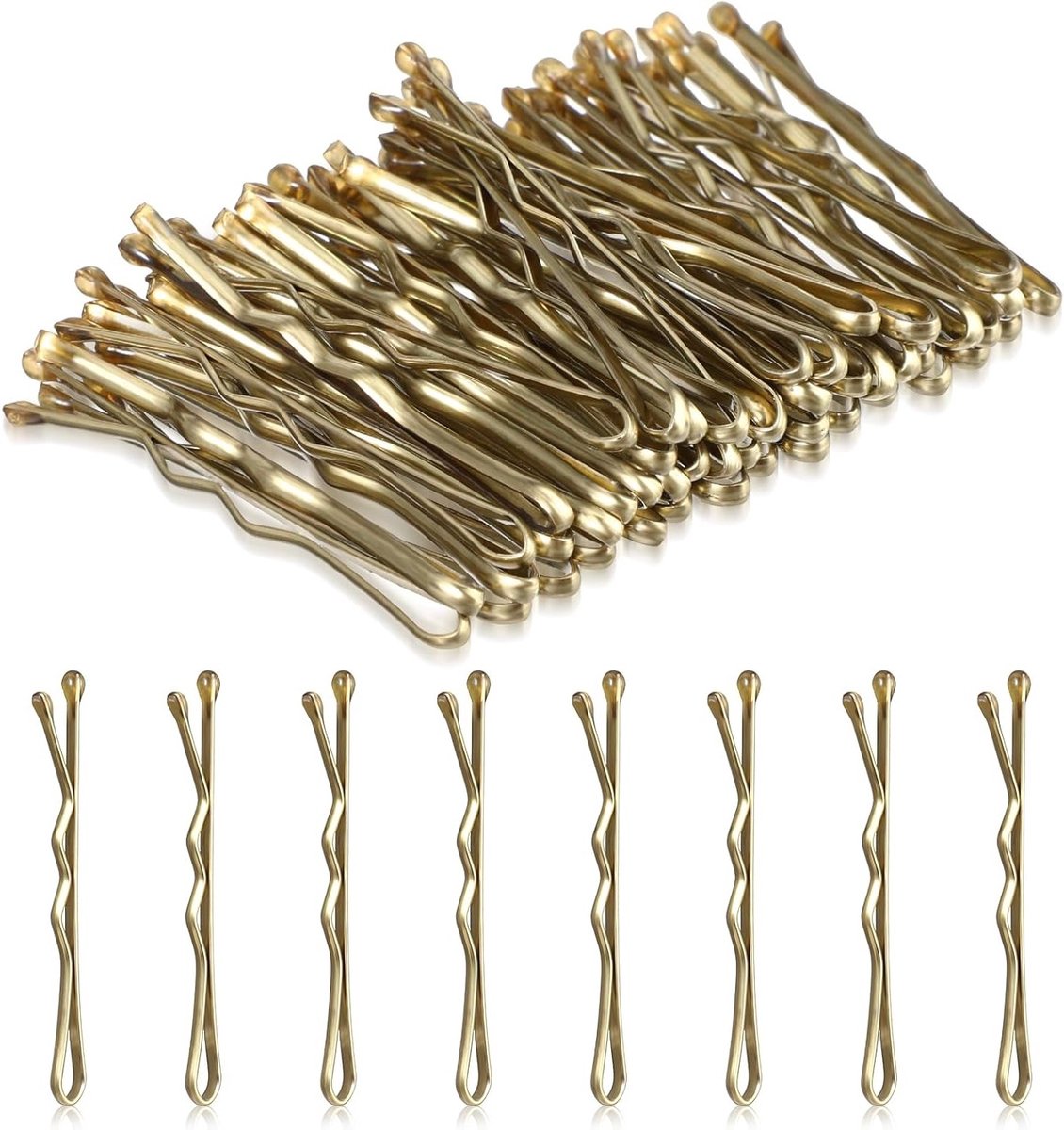 50 Stuks Kleine Haarspelden 3.5cm Mini Bobby Pins voor Vrouwen en Meisjes, Perfect voor Buns en Haarstyling (Goud)