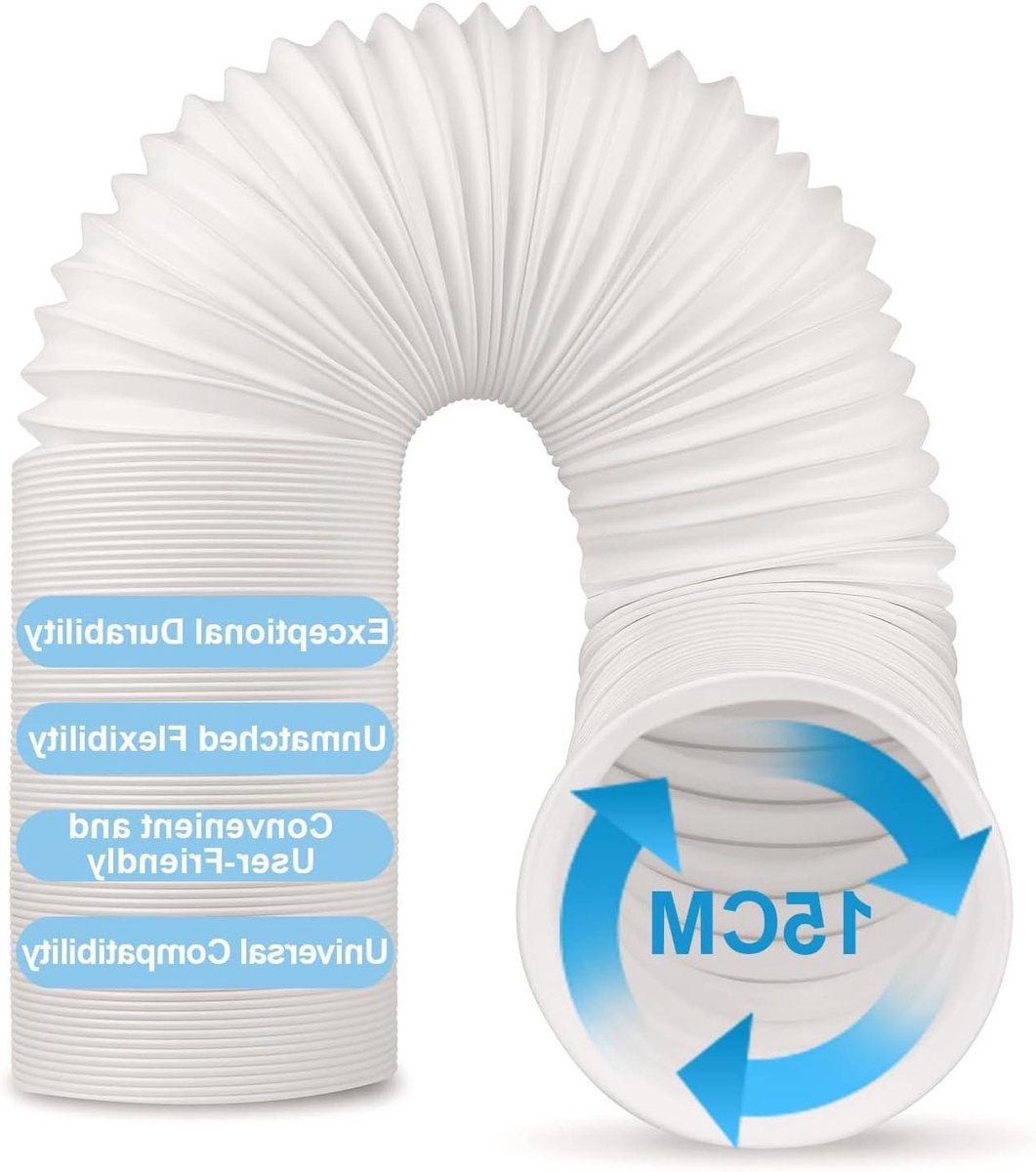 Afvoerslang - Slang voor Airco - Ventilatie Afvoeren - Verstevigd Met Staaldraad - 15 cm Diameter - Zwart