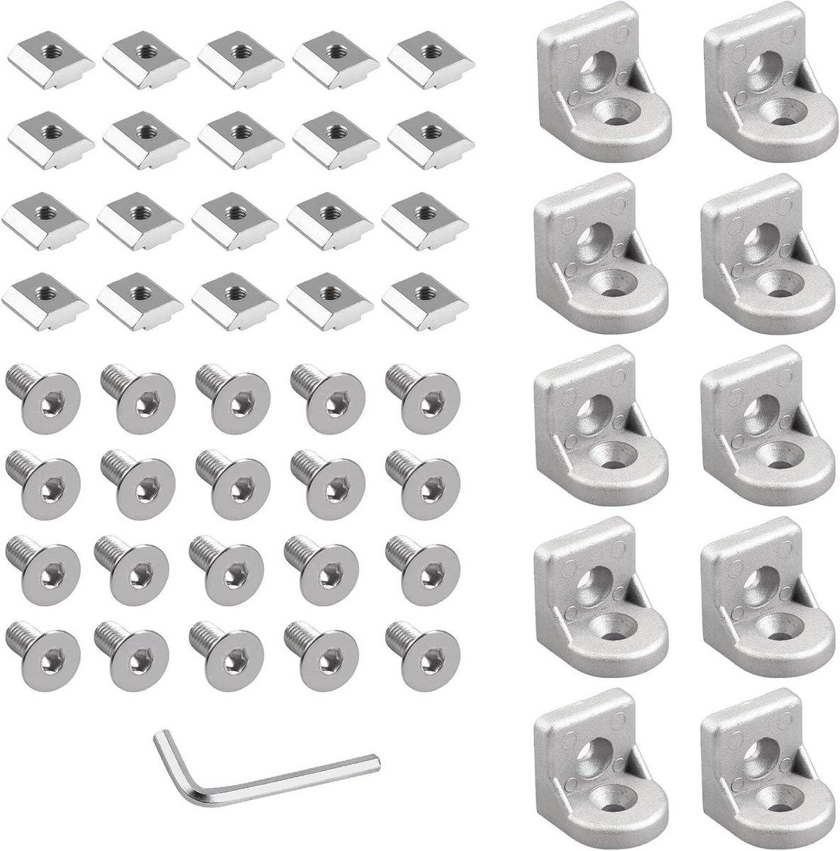Hoekbeugel Aluminium Profiel - Verbindingsstuk Bevestiging - Frame Bouwen - Versterkte Belastbaarheid - 30x30mm Profiel - Zilver
