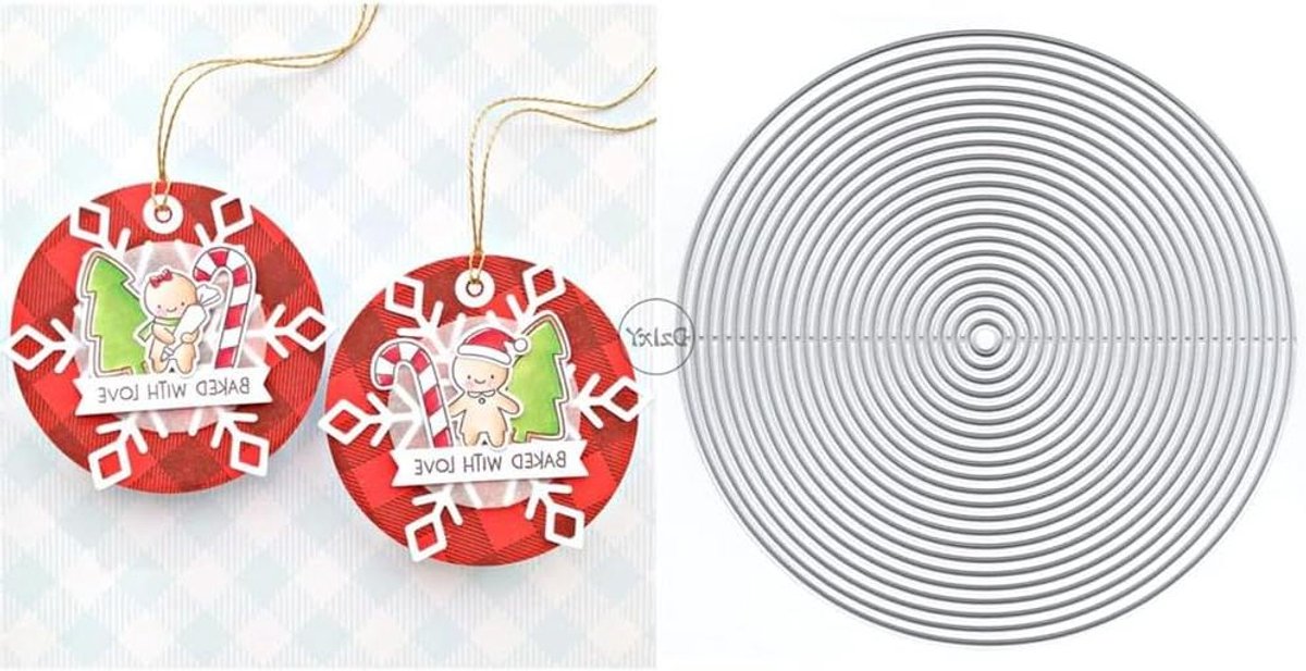 Metalen Snijmallen - Papier Stansen - Kaarten Maken - Ronde Border Design - 10 cm - Zilver