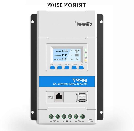 MPPT Solar Charge Controller - Zonneregelaar Laadregelaar - Zonne-energie Systeem - Negatieve Aarding - 30A 100V - Grijs