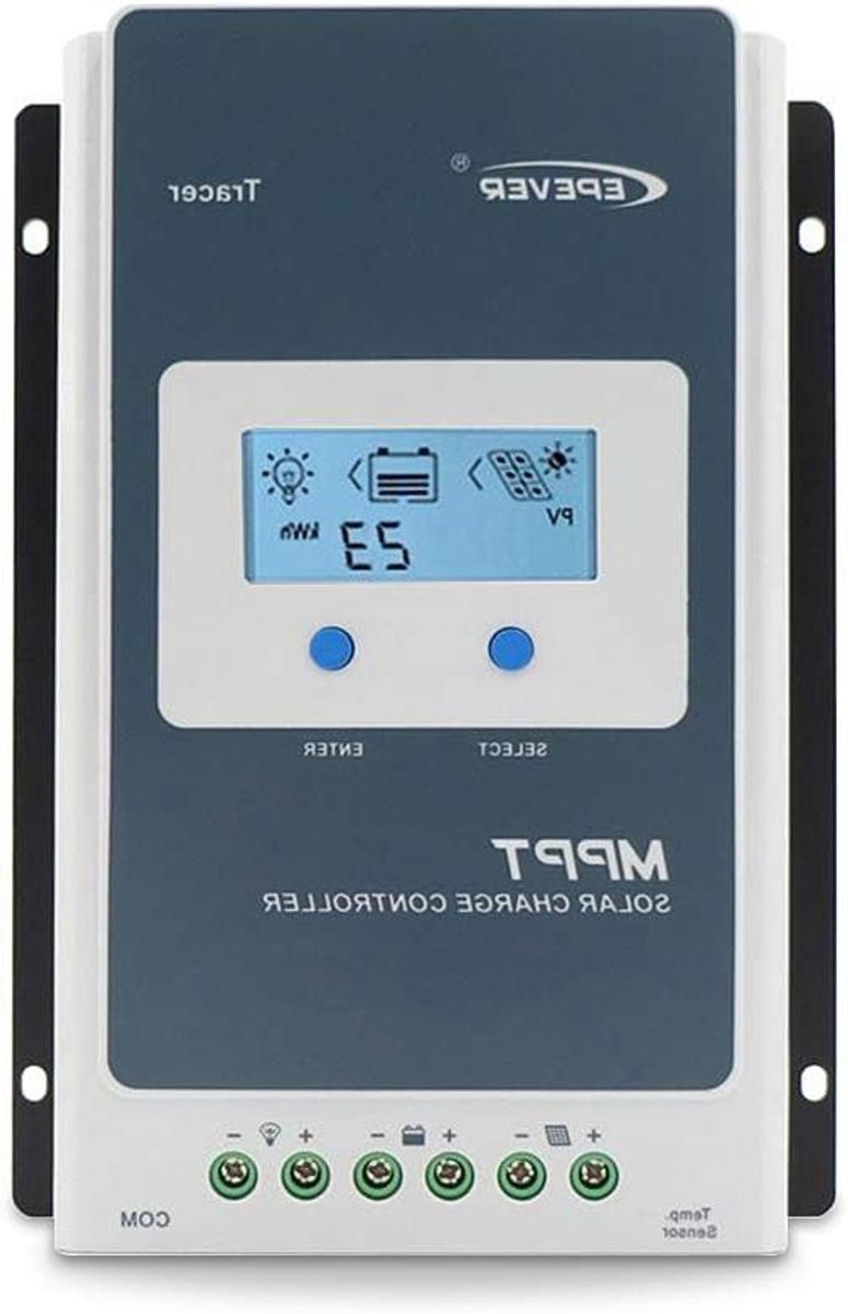MPPT Solar Laadregelaar - Zonne Laadregelaar - Batterij Opladen - Automatische 12V 24V Identificatie - 30 Amp - Grijs
