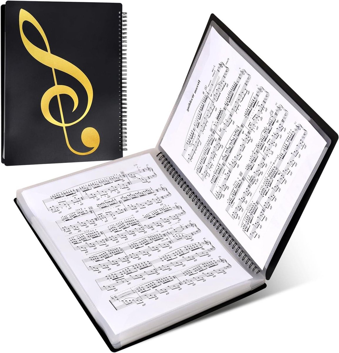 Bladmuziekmap - Muziekmap Organizer - Muziek Opslaan - Niet Reflecterend - 60 Pagina's - Zwart
