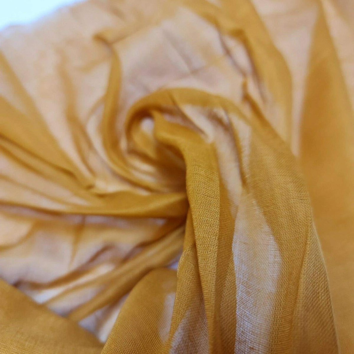 Muslin Voile Stof - Kaashouder stof Gordijnstof - Decoratie en kleding - 100% Katoen - Per meter - Mosterd